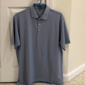 Fennec Men’s Performance Polo Medium Blue Stripe